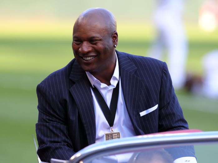 Former Chicago White Sox Bo Jackson prior to a game.
